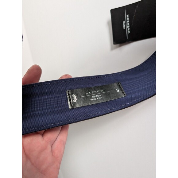 Weekend Max Mara Velvet Square Buckle Stretch Wide Band Belt NWT Silk Blend S
